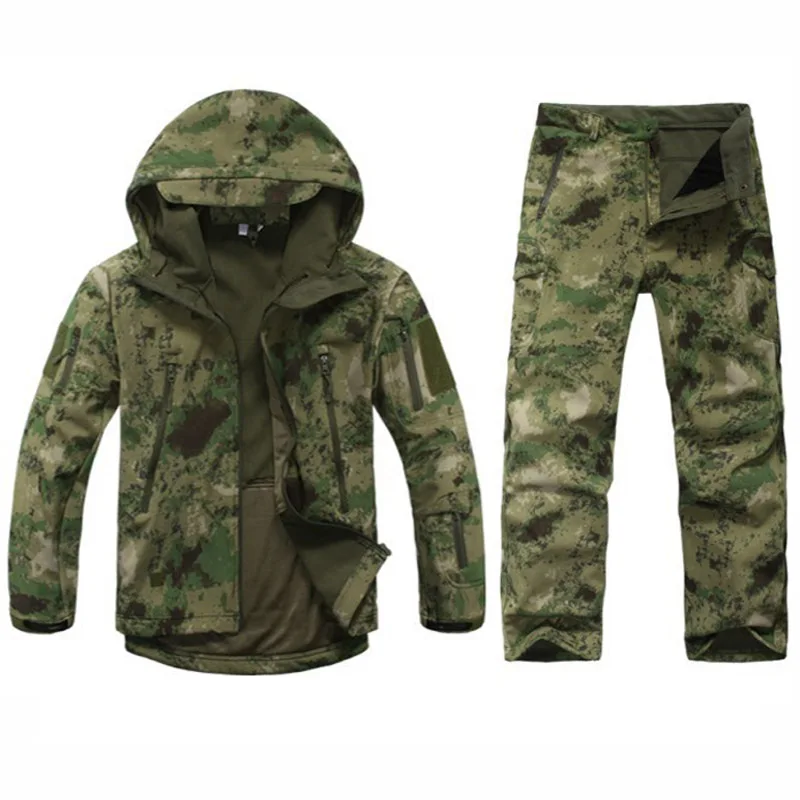 Billig Taktische Sets Jacke Oder Hosen Haifisch TAD Männer Wasserdicht Winddicht Army Military Jagd Anzüge Outdoor Klettern Wandern Kleidung