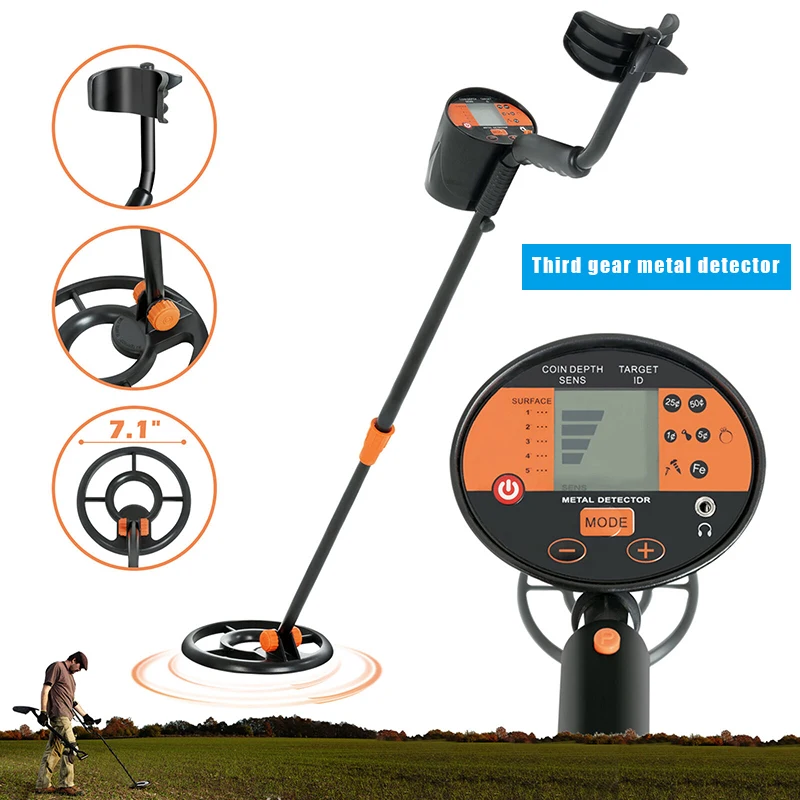 

Waterproof LCD Metal Detector Gold Digger Deep Sensitive Hunter Search Coil High Sensitivity GQ999