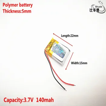 

Good Qulity 3.7V,140mAH,501522 Polymer lithium ion / Li-ion battery for TOY,POWER BANK,GPS,mp3,mp4