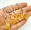 Natural stone yellow crystal Black Tourmaline Repair Ore Can Be Used Charm Citrine Pendant For DIY Jewelry Making Necklace 1pcs 1