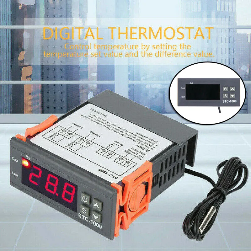 NEW 12V//24V//110V//220V STC-1000 Digital Temperature Controller Thermostat w//NTCK