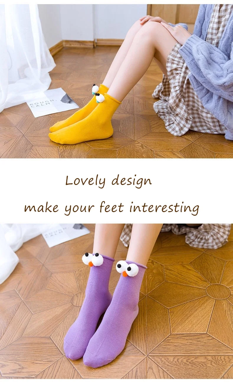 Lustige Socken der Frauen Kurze Baumwolle Heißer Verkauf 3D augen Designer Mode Amüsant Schöne Harajuku kawaii Geschenk Glücklich Nette Socken – Detail 17