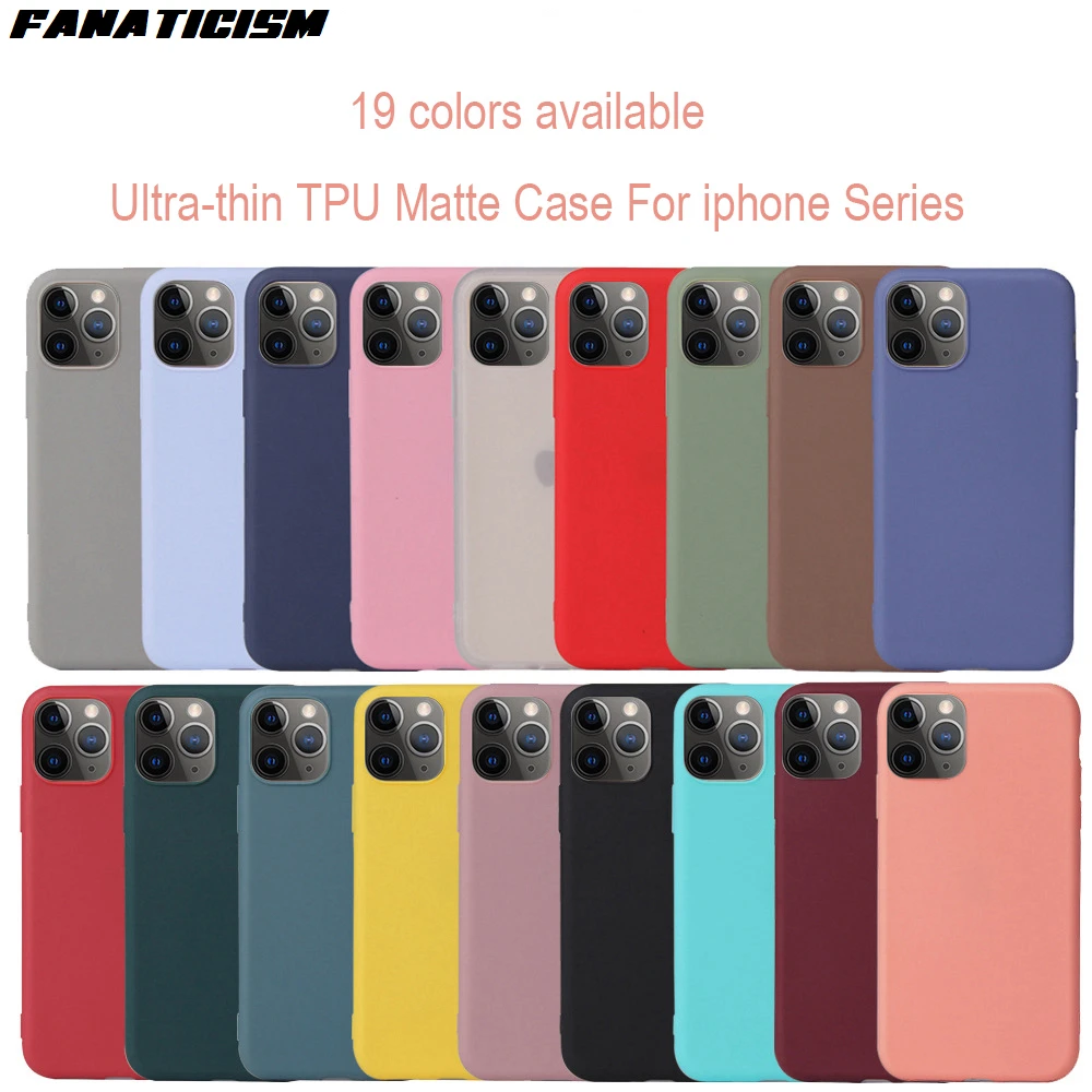 200pcs High Quality Matte Silicone Phone Case For iphone12 12pro 12mini TPU  Candy Color Back Cover Coque For iphone 12 pro Max