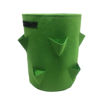 

1pc 5/7/10 Gallons Hanging Strawberry Planting Bag Felt Horticultural Bare Root Plant Nursery Container