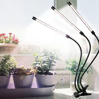 

LED Grow Light Switch Mode Succulents For Plants Adjustable Gooseneck Seedlings With Timer USB Power 3 Heads Indoor Greenhouse