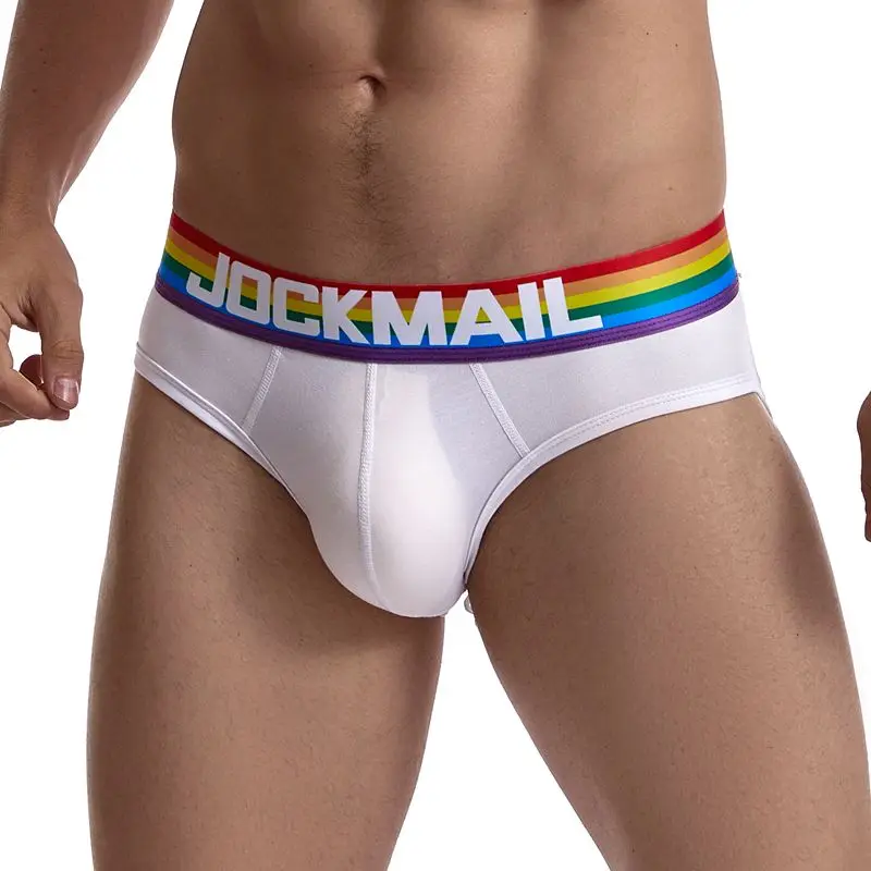 JOCKMAIL Youth Fashion U convex Men's Underwear Low Waist Cotton Sexy Comfortable Breathable Briefs White black male briefs Briefs