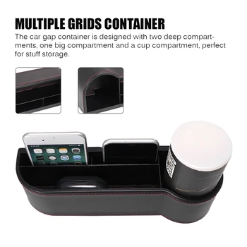 

Car gap Container Black USB 15w Wireless Charging Car Gap Organizer Universal Car seat Side Gap Container Storage Bag