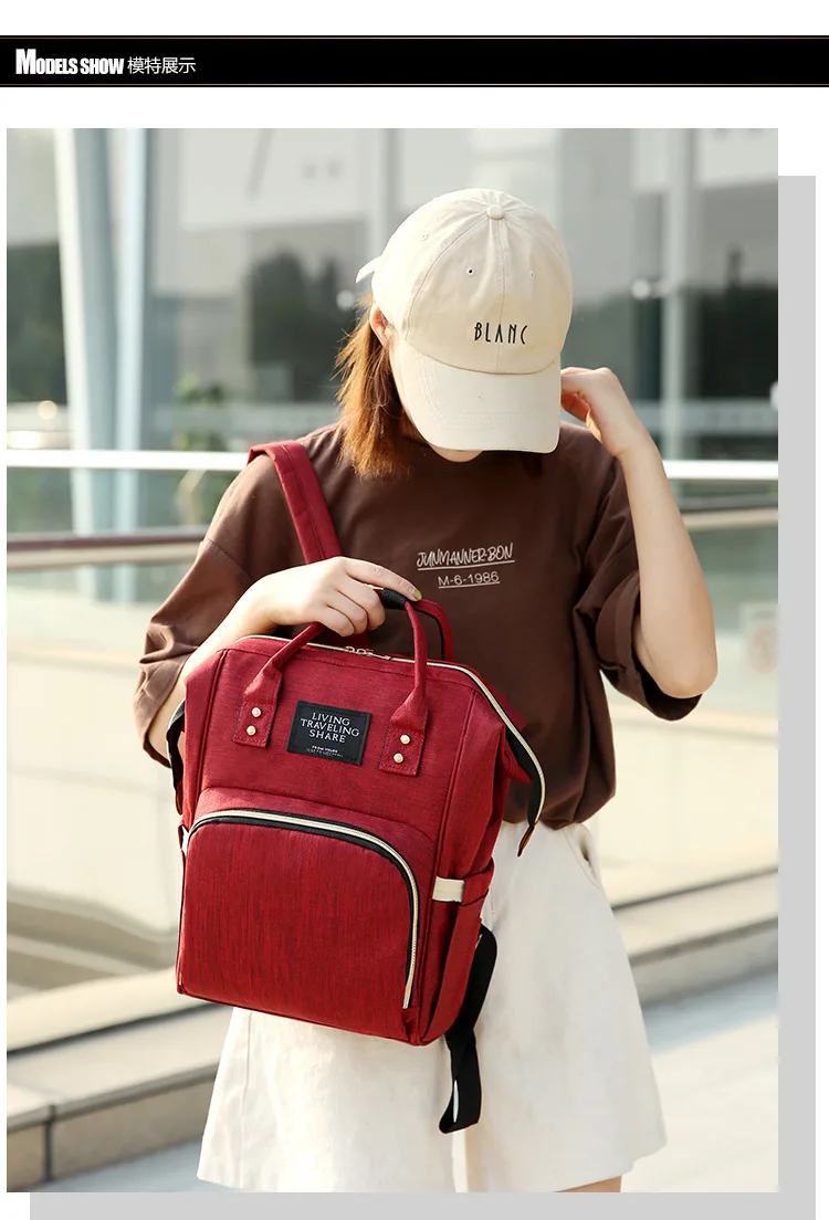 Mom Travel Backpack Mummy Bag Pregnant Women Waiting For a Package Large Capacity Mummy Bag Baby Diaper Bag