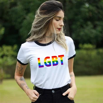 

Lgbt T Shirt Women Gay Pride 2020 New Lesbian Rainbow T-shirt Harajuku Ullzang Funny Tshirt 90s Graphic Love Is Love Female Tops