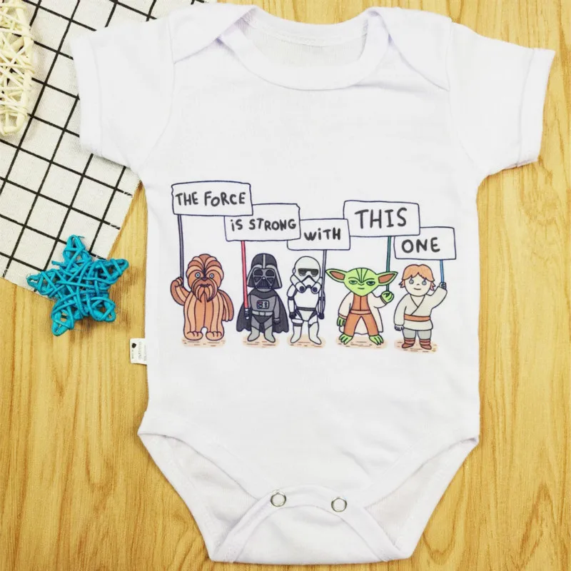 Star Wars The Force Is Strong With This One Short Sleeve Newborn Baby Girl Jumpsuit Soft Fashion Summer Baby Clothes Boy Rompers Rompers Aliexpress