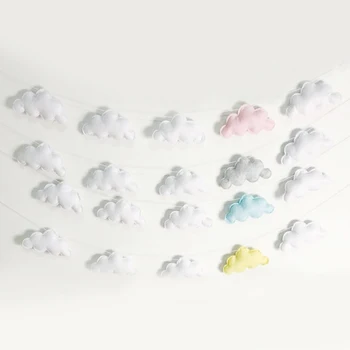 

Nordic Felt Cloud Garlands String Decorative Wall Hanging Ornaments For Baby Kids Nursery Room Decor Party Banner Photo Props