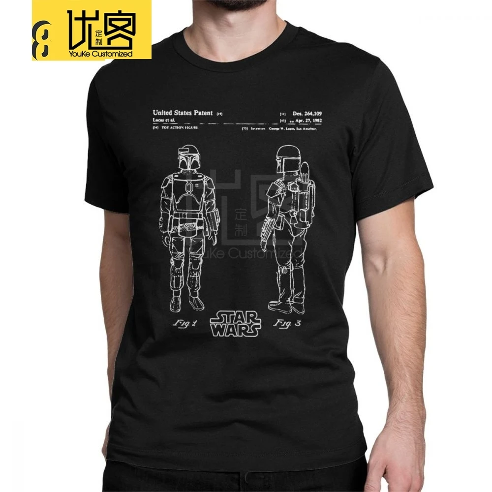 Футболка Звездные войны Boba Fett Patent Han Solo Logo Jedi Darth Vader футболка с короткими рукавами