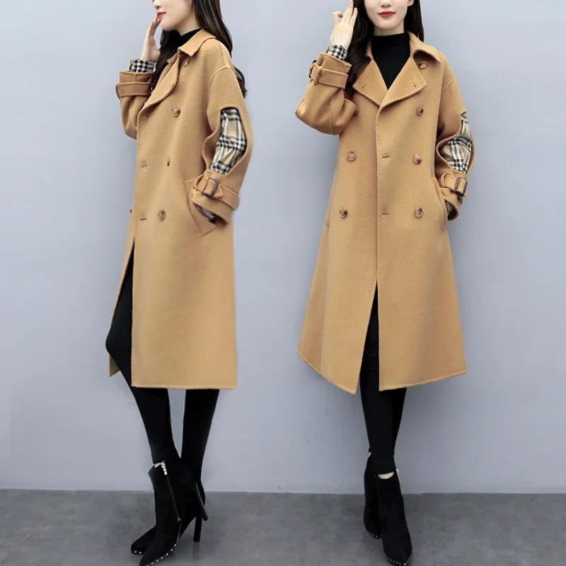 

Large Size Dress Woolen Jacket Women's 2019 Autumn And Winter New Style Korean-style Loose-Fit Wool Plaids And Tweedst Large GIR