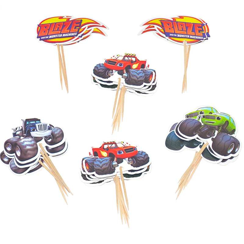 Blaze Monster Machines para decorar tartas, platos de tazas, recuerdos para niños, platos de ducha de bebé, conjunto de vajilla para fiesta de cumpleaños