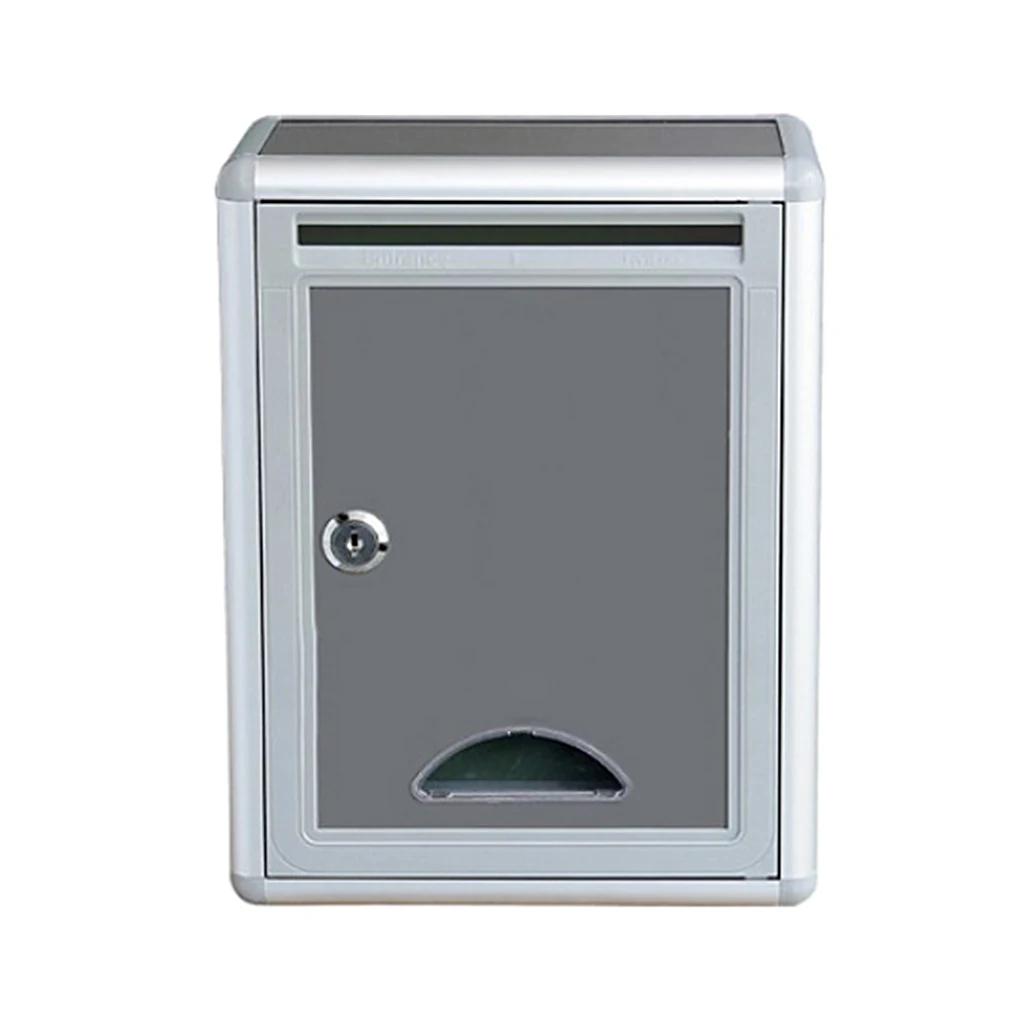 Outdoor Gray Wall Mounted Mailbox with Lock Store Museum Window Display