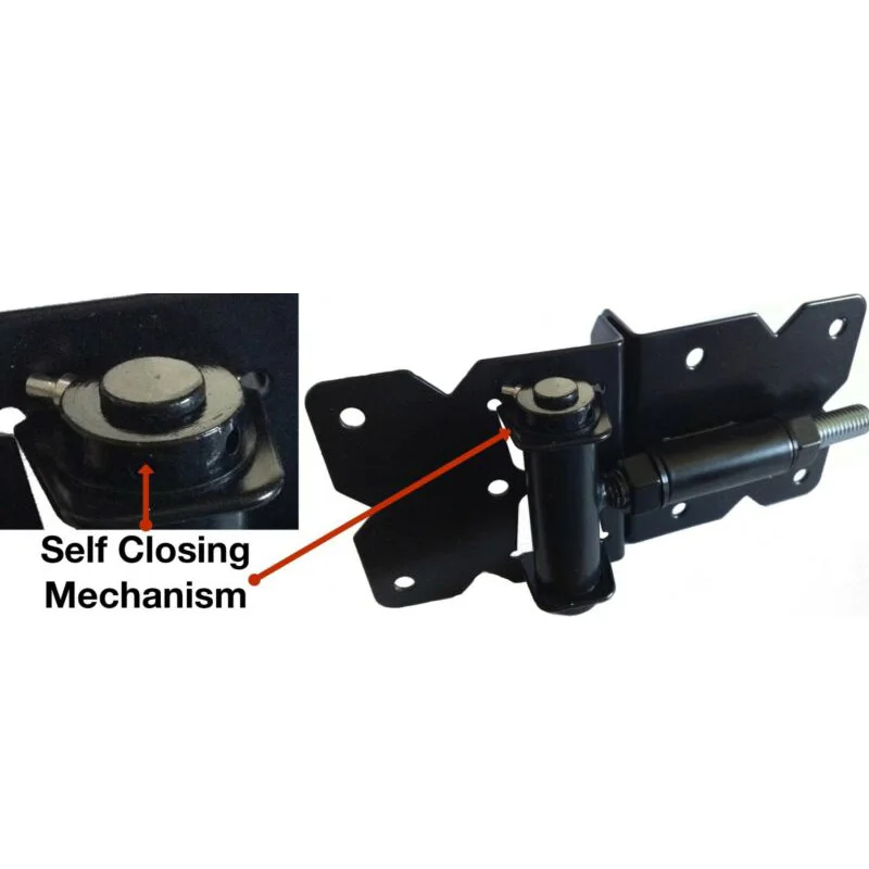 

Self Closing 90 Degree Fence Gate Hinges (Vinyl, PVC Fencing) Close Hinges