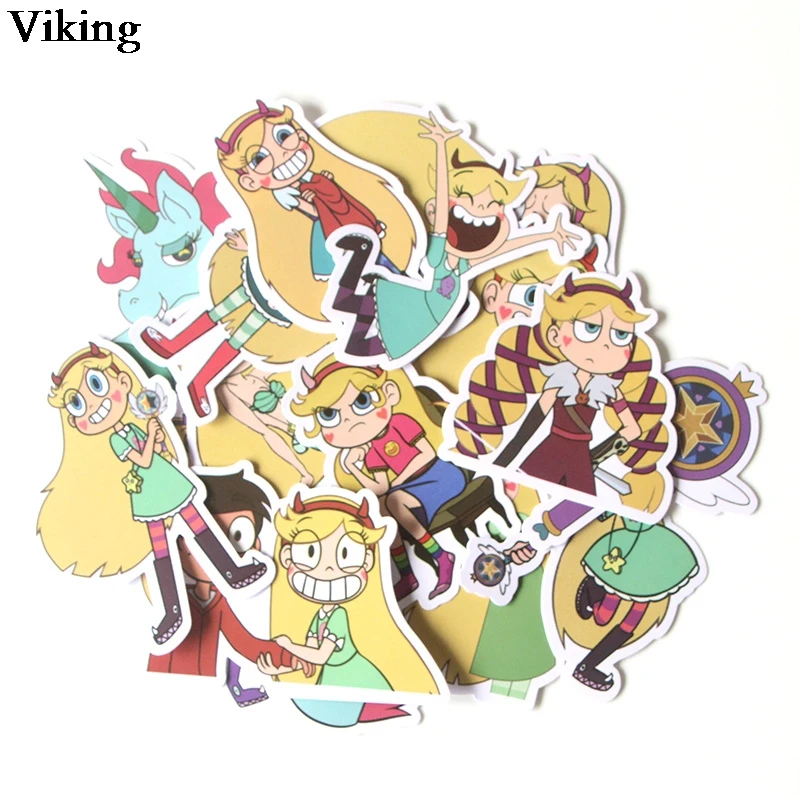 

17 Pcs/set Star vs the Forces of Evil Cartoon Stickers Skateboard Sticker PVC Stickers Stickers For Diary Scrapbooking G0221