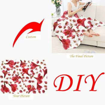 Manta personalizada con imagen/logotipo impreso en 3D para sofá, oso de felpa esponjoso, Colcha tradicional, cálida y cómoda