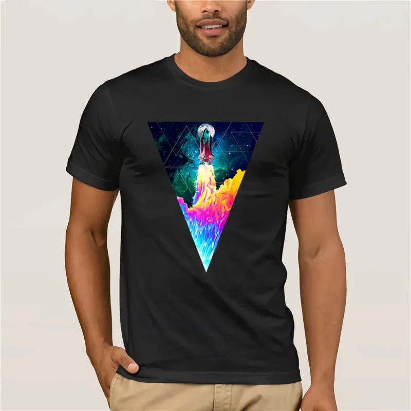 

2020 Fashion T shirtNovelty Beautiful color print space shuttle Design good quality casualMen Tshirt