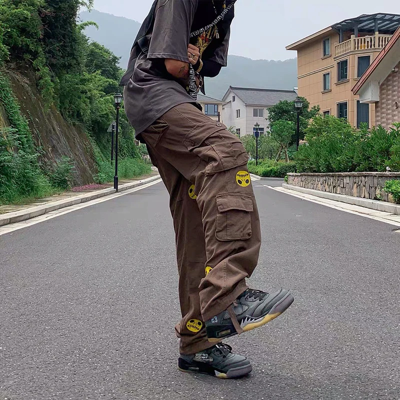 Tute multi tasca per perforazione Grimace per uomo e donna pantaloni Cargo  Oversize dritti High Street pantaloni Casual allentati Harajuku|Sweatpants|  - AliExpress