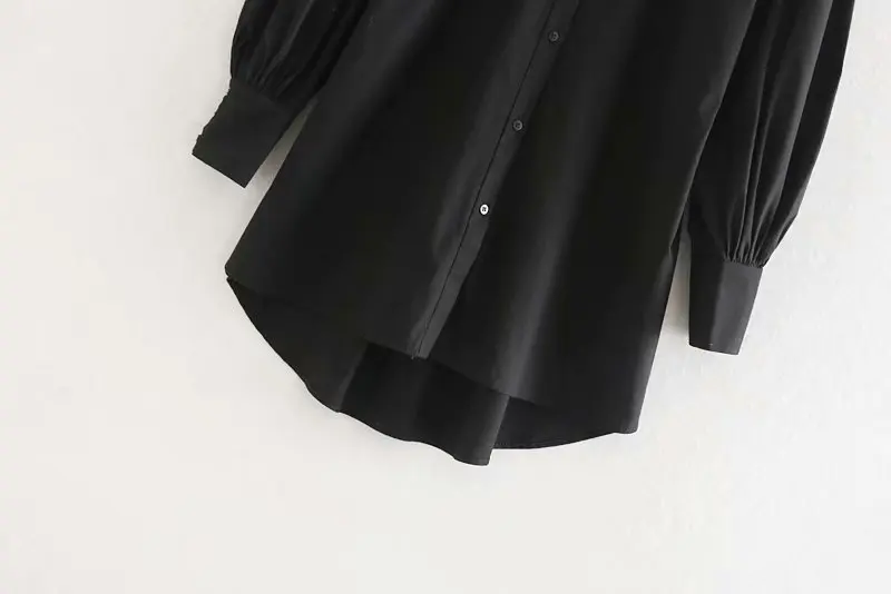 Винтажные стильные одноцветные Блузки больших размеров для женщин Модные женские рубашки с отложным воротником и пышными рукавами Блузы шикарные топы