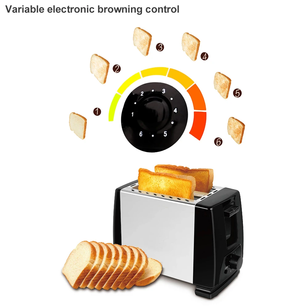 Toaster 2 Slice Stainles Steel Bread Extra Wide Slot Compact Toasters,Electrical  Small Bread Machine For Waffles - AliExpress