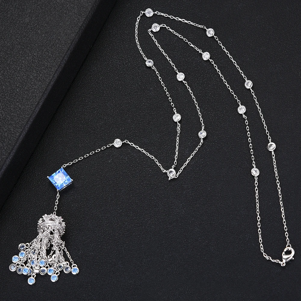 Хороший подарок на день матери, Мода для плавания с длинной бахромой ожерелья-Лассо персонализированные гибкое ожерелье ювелирные изделия для женщин, подарок
