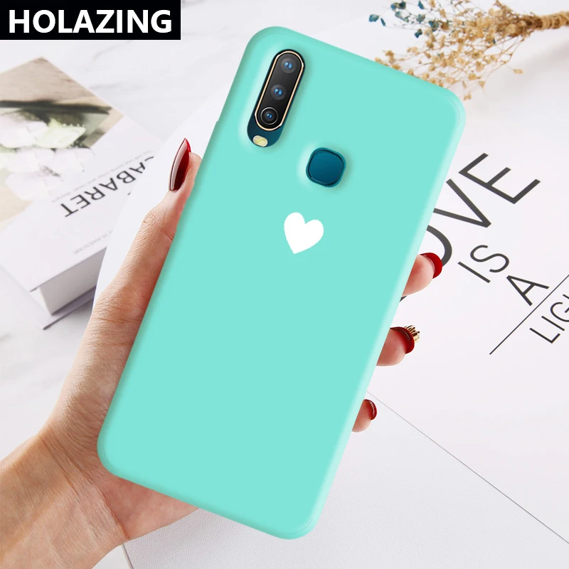 Мягкий силиконовый чехол для VIVO Y15 Y17 Y12 U3X U10 Y19 U3 с изображением сердца ярких цветов
