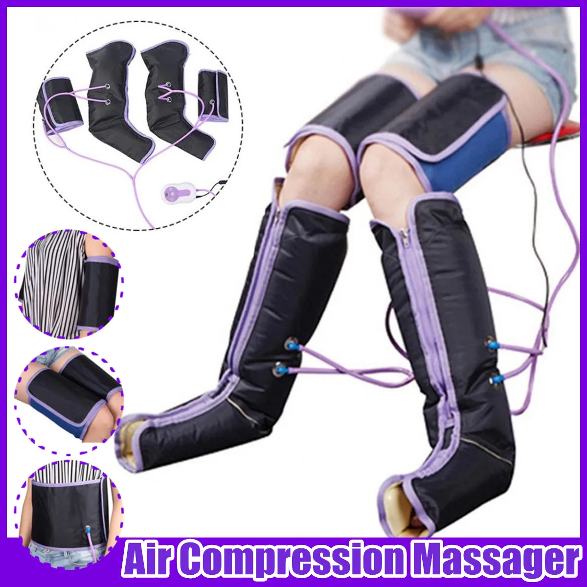 

Electric Air Compression Leg Massager Leg Wraps Foot Ankles Calf Massage Machine Promote Blood Circulation Relieve Pain Fatigue
