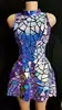 Purple Blue Laser Mirror Sequins Sleeveless Short Dress Women Singer Dancer Bar Nightclub Stage Wear Birthday Prom Show Costume ► Photo 2/6