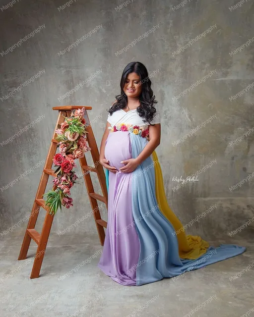 rainbow maternity dress