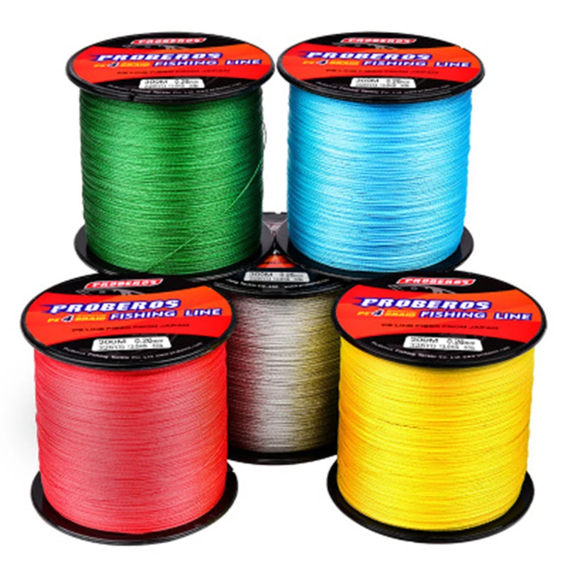 

300M 30LB PE Braid Fishing Line 4 Strands Super Strong Abrasion Resistant All Size 0.26mm Good Quality Hot Sales