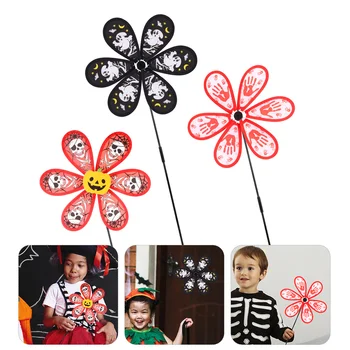 

3pcs Halloween Windmill Durable Sturdy High Quality Prime Windmill Toy Cloth Windmill Halloween Windmill for Garden Yard
