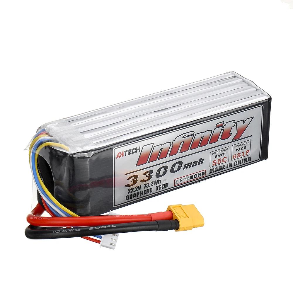 AHTECH Infinity 22,2 V 3300mAh 55C 6S Lipo батарея с XT60 вилкой для FPV RC Квадрокоптер Дрон
