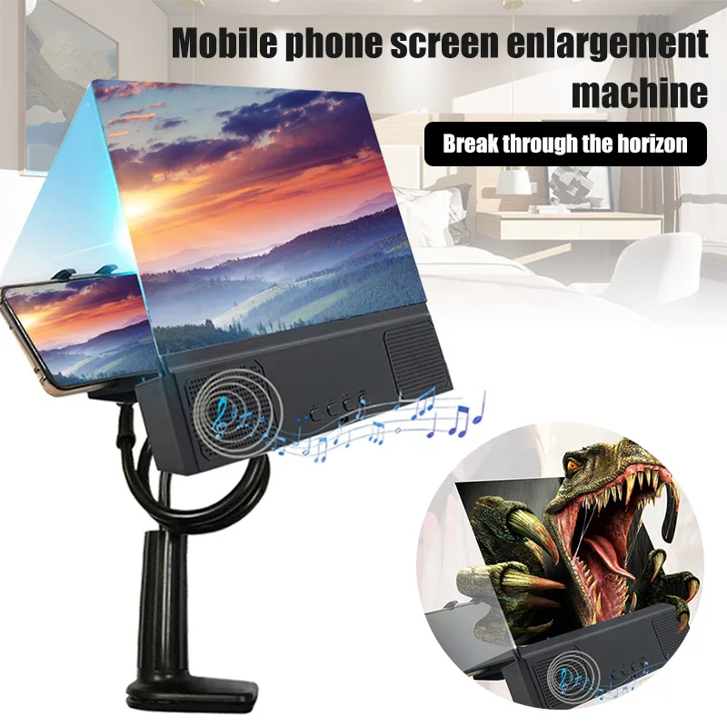 

12Inch High Definition Projection Phone Holder Screen Magnify Bracket with Bluetooth Speaker 3D HD Phone Screen Magnifier