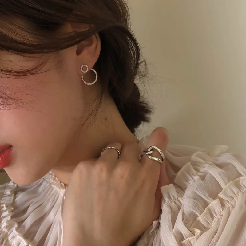 Micro Pave Zircon Front And Back Circle Stud Earrings For Women 2022 New Jewelry Delicate Earings Wholesale