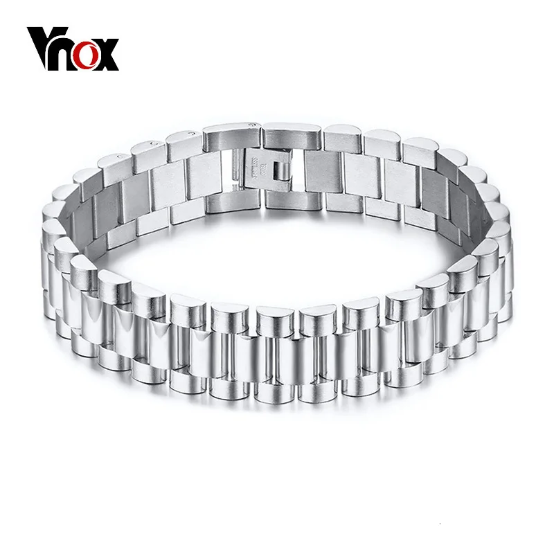 Vnox мужской браслет-цепочка на запястье 15 мм широкий браслет из нержавеющей стали мужские ювелирные изделия