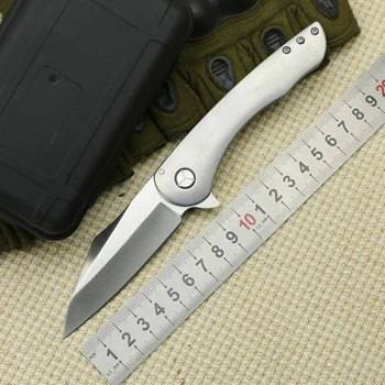

TIGEND #6130 outdoor camping tool 9Cr18MoV blade, all steel handle folding knife flip knife travel riding with fruit knife EDC