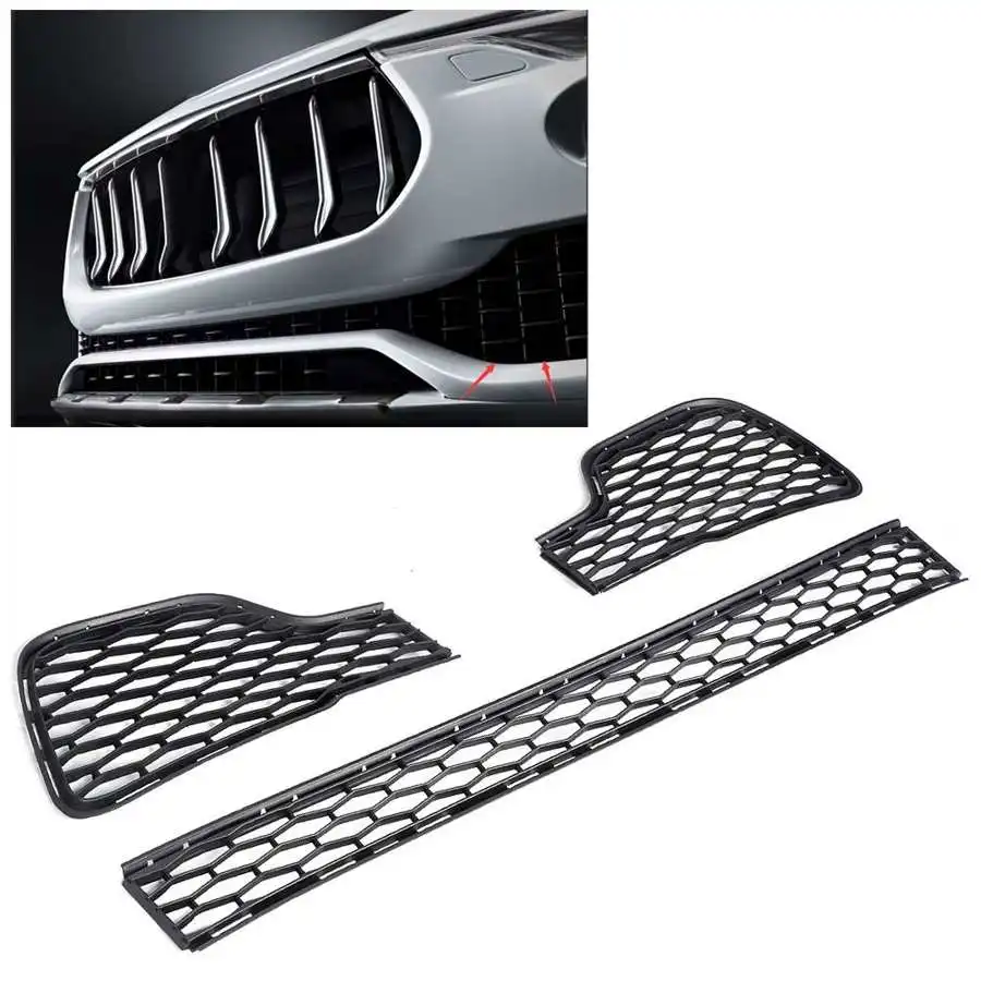 Комплект нижнего гриля для переднего бампера 3 шт. решетка Maserati ghiсот 2014-2017 |
