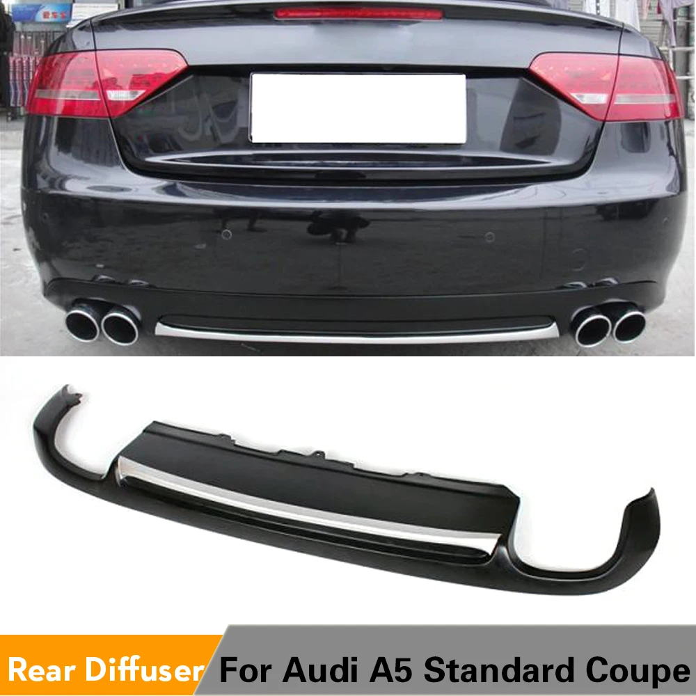 Pu Black Rear Bumper Diffuser Silver Strip Spoiler Lip For Audi A5 2 Door Coupe Standard Only 08 11 Non Sline Bumpers Aliexpress