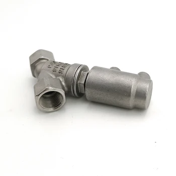 

304 Stainless Steel Pneumatic Angle Seat Valve High Temperature Steam Threaded Angle Seat Valve DN15 20 25 32 405065
