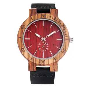 Wooden Watch for Men Cosy Leather Band Wooden Watches Luminous Pointers Dial Novel Small Seconds Hand Wristwatch Wooden Watch for Men Cosy Leather Band Wooden Watches Luminous Pointers Dial Novel Small Seconds Hand Wristwatch