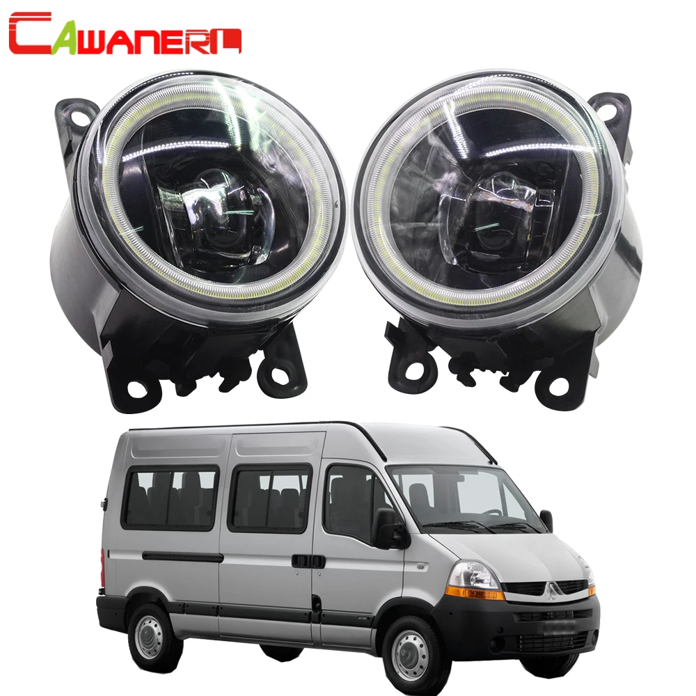 Cawanerl 2 Pieces Car Accessories 4000LM LED Fog Light Angel Eye Daytime Running Light DRL 12V For Renault Master II 1998-2010