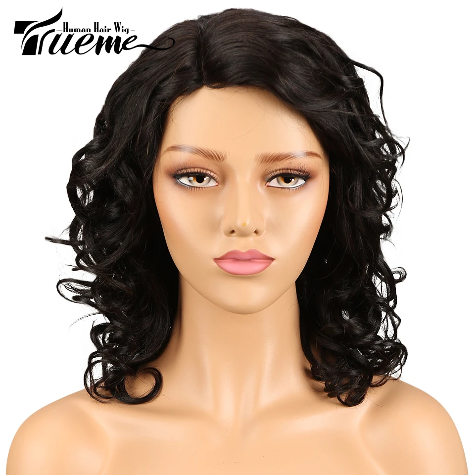 

Trueme 14 Inch Short Wig I Part Lace Wig Brazilian Loose Curly Lace Front Wigs For Women Remy Fashion Wig