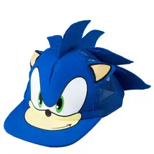 Nova moda meninos sonic hiphop cosplay snapback ajustável boné de beisebol plana dos desenhos animados