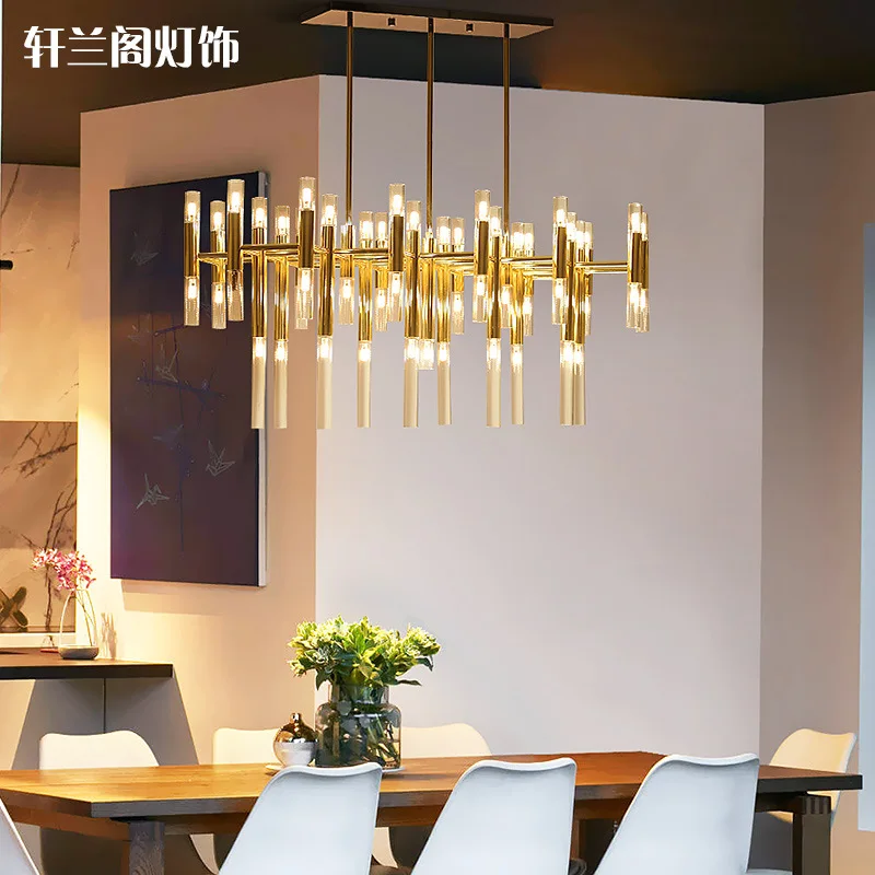 

Northern European-Style Light Luxury Living Room Lamps Creative Glorious Restaurant Light Gold Penthouse Floor Villa Art Decorat