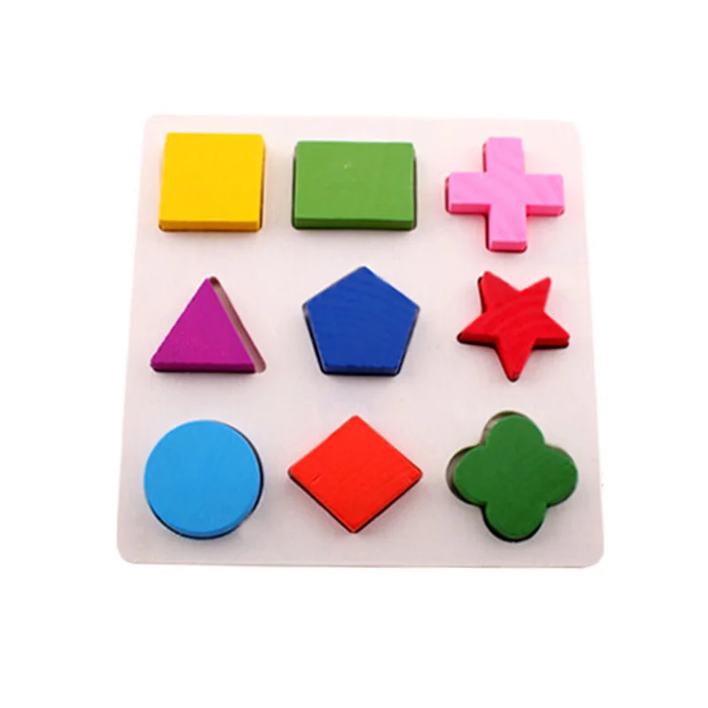1 Set Baby 3D Wooden Puzzles Toy Learning Geometry Color Cognition Montessori Educational Kids Toys for Children Play Games Gift|wooden puzzle