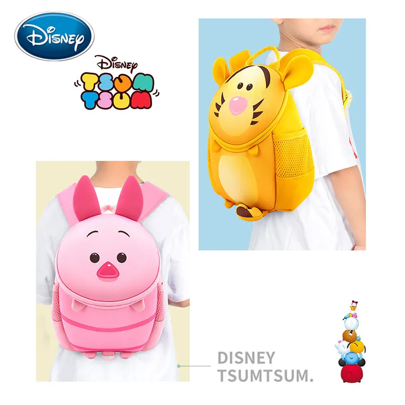 Детская школьная сумка с рисунком Диснея для мальчиков и девочек, детский рюкзак с изображением Микки/Минни/Свиньи для детей 1-5 лет, Детская сумка