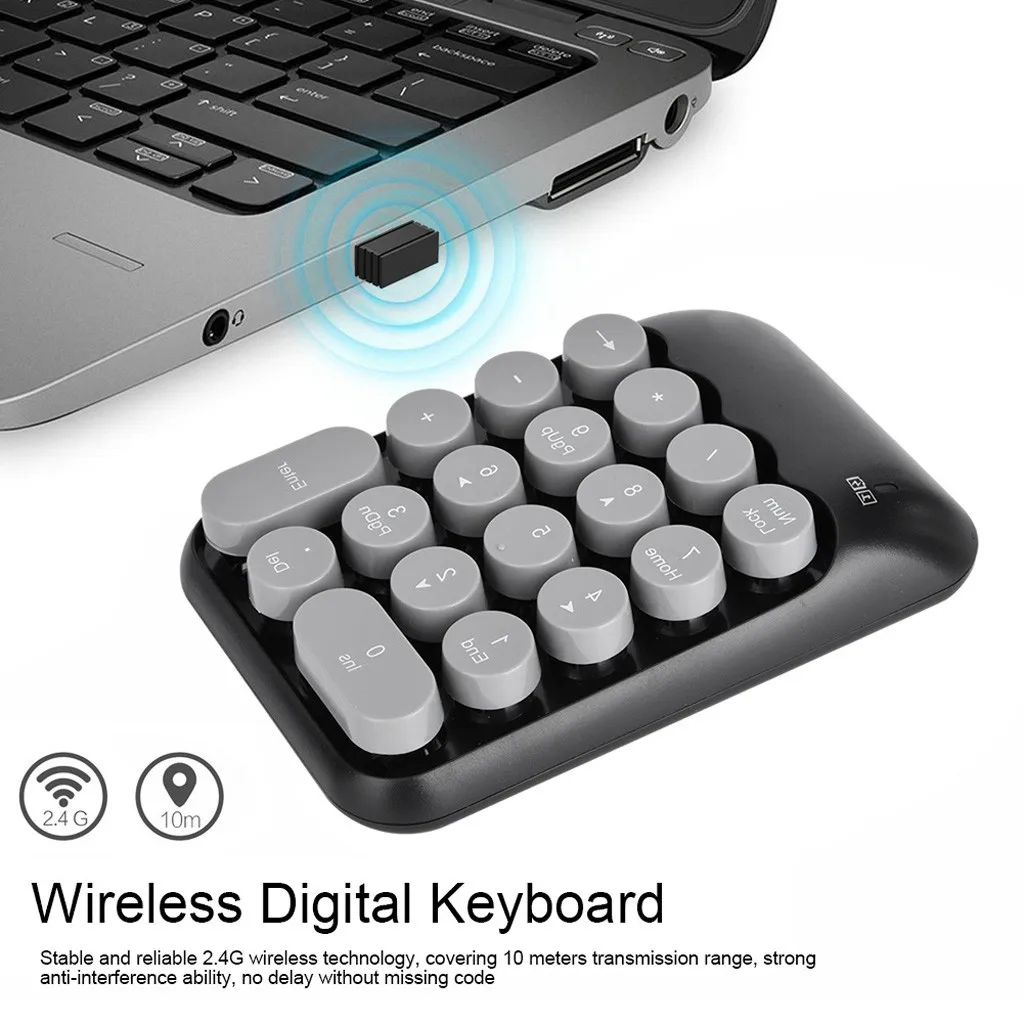 Лидер продаж 2019 новая беспроводная мини клавиатура с Bluetooth приемник Type C 18 клавиш 2