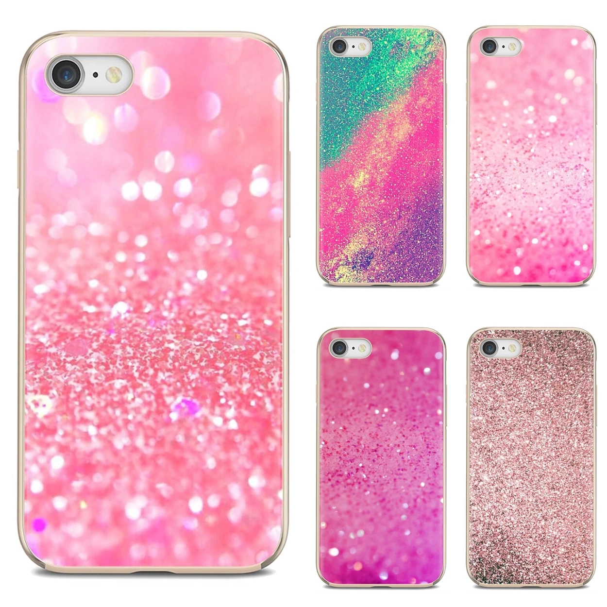 Soft Skin Case For LG G2 G3 G4 Mini G5 G6 G7 Q6 Q7 Q8 Q9 V10 V20 V30 X Power 2 3 Spirit Pink And Silver Glitter Sparkle | Мобильные